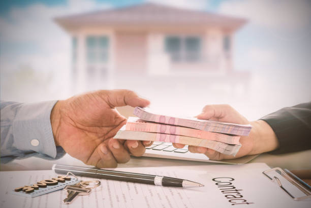 mortgage or home loan from a bank employee. finance and banking concept.